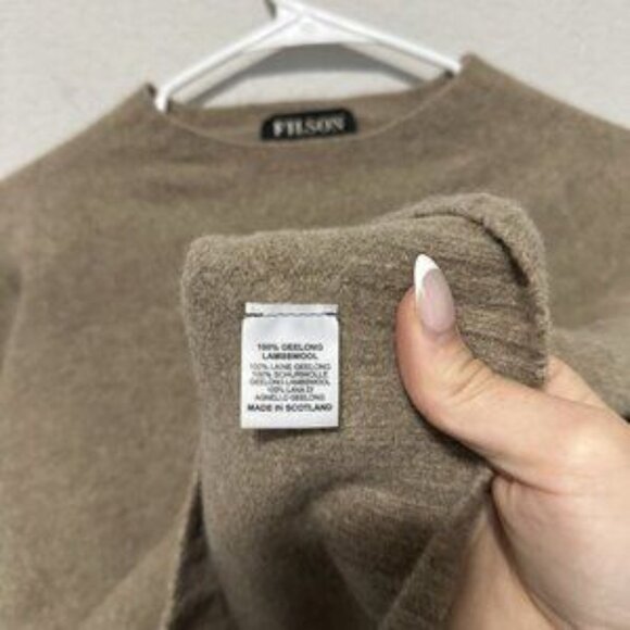 Filson Wool Sweater Camel Brown Womens Size XS/Small * Read Geelong Lambswool - Picture 5 of 6